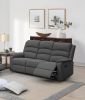 Modern Dark Gray Color Burlap Fabric Recliner Motion Sofa 1pc Plush Couch Manual Motion Sofa Living Room Furniture