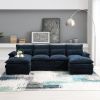 [VIDEO provided][New]110*55" Modern U-shaped Sectional Sofa with Waist Pillows,6-seat Upholstered Symmetrical Sofa Furniture,Sleeper Sofa Couch with C