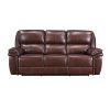 Double Reclining Sofa Brown Leather Luxurious Comfort Style Living Room Furniture 1pc