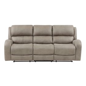 Luxurious Style Double Reclining Sofa 1pc Brown Plush Comfortable Living Room Furniture