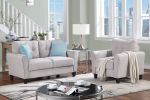 Modern Living Room Sofa Set Linen Upholstered Couch Furniture for Home or Office ,Light Grey,(1+2 Seat,Old Sku:SG000365AAA)