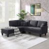 [VIDEO provided][New]90*88" Terrycloth Modern Sectional Sofa,5-Seat Practical Couch Set with Chaise Lounge,L-Shape minimalist Indoor Furniture with 3