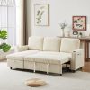 FX78.7" Comfortable Corduroy L-Shaped Combo Sofa Bed, Living Room Furniture Set for Tight Spaces, Reversible Sleeper Combo Sofa with Pullout Bed, Reve