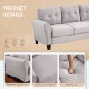 Modern Living Room Sofa Set Linen Upholstered Couch Furniture for Home or Office ,Light Grey,(1+2 Seat,Old Sku:SG000365AAA)