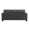 Modern Contemporary Reversible Sofa Chaise Solid Wood Gray Living Room Furniture Decorative Pillows 2pc Sectional