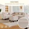 [New]87" Modern Sectional Sofa with coffee table,6-Seat Couch Set with Storage Ottoman,Various Combinations,L-Shape Indoor Furniture with Unique Armre