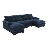 [VIDEO provided][New]110*55" Modern U-shaped Sectional Sofa with Waist Pillows,6-seat Upholstered Symmetrical Sofa Furniture,Sleeper Sofa Couch with C