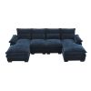 [VIDEO provided][New]110*55" Modern U-shaped Sectional Sofa with Waist Pillows,6-seat Upholstered Symmetrical Sofa Furniture,Sleeper Sofa Couch with C