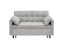 Modern Velvet Loveseat Futon Sofa Couch Pullout Bed, Small Love Seat Lounge Sofa w/Reclining Backrest, Toss Pillows, Pockets, Furniture for Living Roo