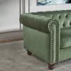 Large Sofa, Velvet Sofa Three-seat Sofa Classic Tufted Chesterfield Settee Sofa Modern 3 Seater Couch Furniture Tufted Back for Living Room (Green)