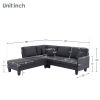 [VIDEO provided][New]90*88" Terrycloth Modern Sectional Sofa,5-Seat Practical Couch Set with Chaise Lounge,L-Shape minimalist Indoor Furniture with 3