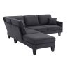 [VIDEO provided][New]90*88" Terrycloth Modern Sectional Sofa,5-Seat Practical Couch Set with Chaise Lounge,L-Shape minimalist Indoor Furniture with 3