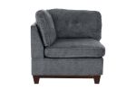 Ash Grey Chenille Fabric Modular Sofa Set 6pc Set Living Room Furniture Couch Sofa Loveseat 4x Corner Wedge 1x Armless Chair and 1x Ottoman Tufted Bac