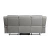 Attractive Gray Color Microfiber Upholstered 1pc Double Reclining Sofa Transitional Living Room Furniture