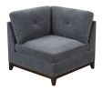 Ash Grey Chenille Fabric Modular Sofa Set 6pc Set Living Room Furniture Couch Sofa Loveseat 4x Corner Wedge 1x Armless Chair and 1x Ottoman Tufted Bac