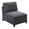 Ash Grey Chenille Fabric Modular Sofa Set 6pc Set Living Room Furniture Couch Sofa Loveseat 4x Corner Wedge 1x Armless Chair and 1x Ottoman Tufted Bac