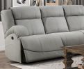 Attractive Gray Color Microfiber Upholstered 1pc Double Reclining Sofa Transitional Living Room Furniture