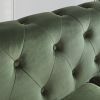 Large Sofa, Velvet Sofa Three-seat Sofa Classic Tufted Chesterfield Settee Sofa Modern 3 Seater Couch Furniture Tufted Back for Living Room (Green)