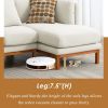 75*50" Modern Sectional Sofa,Rustic L-shaped Couch Set with 3 Free Pillows,4-seat Linen Fabric Indoor Furniture with Chaise Lounge for Living Room, Ap