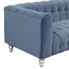 Modern 3-piece sofa set with solid wood legs, buttoned tufted backrest, Dutch fleece upholstered sofa set including three-seater sofa, double seat and