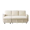 FX78.7" Comfortable Corduroy L-Shaped Combo Sofa Bed, Living Room Furniture Set for Tight Spaces, Reversible Sleeper Combo Sofa with Pullout Bed, Reve