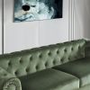 Large Sofa, Velvet Sofa Three-seat Sofa Classic Tufted Chesterfield Settee Sofa Modern 3 Seater Couch Furniture Tufted Back for Living Room (Green)