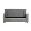 Modern Home Furniture Solid Wood Frame Sofa with Pull-Out Bed Gray Fabric Upholstered 2x Pillows Click-Clack Mechanism Back Living Rom Furniture