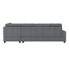 Modern Living Room 3-Piece Sectional Reversible Sofa Chaise Storage Ottoman Tufted Detail Dark Gray Microfiber Upholstered Drop-Down Cup-holder Solid