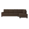 Modern Living Room 3-Piece Sectional Reversible Sofa Chaise Storage Ottoman Tufted Detail Brown Microfiber Upholstered Drop-Down Cup-holder Solid Wood