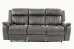 Contemporary Manual Motion Sofa 1pc Couch Living Room Furniture Slate Blue Breathable Leatherette