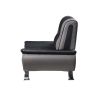 Modern Living Room Furniture 1pc Sofa Black and Gray PU Upholstered Chrome Finish Metal Legs Solid Wood Frame Cushon Seat