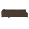 Modern Living Room 3-Piece Sectional Reversible Sofa Chaise Storage Ottoman Tufted Detail Brown Microfiber Upholstered Drop-Down Cup-holder Solid Wood