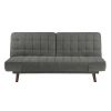 Elegant Three-in-One Lounger Sofa Sleeper Dark Gray Chenille Fabric Upholstered Attached Cushions Adjustable Arms Casual Living Room Furniture