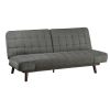 Elegant Three-in-One Lounger Sofa Sleeper Dark Gray Chenille Fabric Upholstered Attached Cushions Adjustable Arms Casual Living Room Furniture