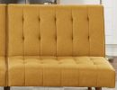 Mustard Color Modern Convertible Sofa 1pc Set Couch Polyfiber Plush Tufted Cushion Sofa Living Room Furniture Wooden Legs