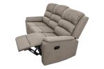 Modern Light Brown Color Burlap Fabric Recliner Motion Sofa 1pc Plush Couch Manual Motion Sofa Living Room Furniture