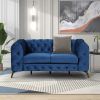 Modern 3-Piece Sofa Sets with Sturdy Metal Legs,Velvet Upholstered Couches Sets Including Three Seat Sofa, Loveseat and Single Chair for Living Room F