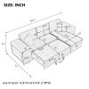 104" Modern L-Shape 3 Seat Reversible Sectional Couch, Pull Out Sleeper Sofa with Storage Chaise and 2 Stools for Living Room Furniture Set,Knox Charc