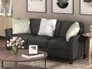 Living Room Furniture Loveseat Sofa and 3-seat sofa (Black)