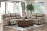 Luxurious Style Double Reclining Sofa 1pc Brown Plush Comfortable Living Room Furniture