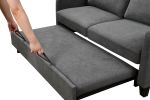 69" 3 in 1 Convertible Queen Sleeper Sofa Bed, Modern Fabric Loveseat Futon Sofa Couch w/Pullout Bed, Love Seat Lounge Sofa w/Reclining Backrest, Furn