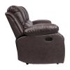 Comfortable Double Reclining Sofa 1pc Brown Color Bonded Leather Match Solid Wood Plywood Frame Living Room Furniture