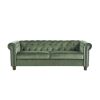 Large Sofa, Velvet Sofa Three-seat Sofa Classic Tufted Chesterfield Settee Sofa Modern 3 Seater Couch Furniture Tufted Back for Living Room (Green)