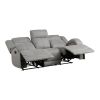 Attractive Gray Color Microfiber Upholstered 1pc Double Reclining Sofa Transitional Living Room Furniture