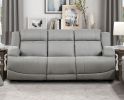 Attractive Gray Color Microfiber Upholstered 1pc Double Reclining Sofa Transitional Living Room Furniture