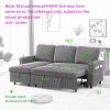 FX78.7" Comfortable Corduroy L-Shaped Combo Sofa Bed, Living Room Furniture Set for Tight Spaces, Reversible Sleeper Combo Sofa with Pullout Bed, Reve