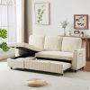 FX78.7" Comfortable Corduroy L-Shaped Combo Sofa Bed, Living Room Furniture Set for Tight Spaces, Reversible Sleeper Combo Sofa with Pullout Bed, Reve