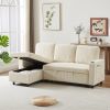 FX78.7" Comfortable Corduroy L-Shaped Combo Sofa Bed, Living Room Furniture Set for Tight Spaces, Reversible Sleeper Combo Sofa with Pullout Bed, Reve