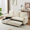 FX78.7" Comfortable Corduroy L-Shaped Combo Sofa Bed, Living Room Furniture Set for Tight Spaces, Reversible Sleeper Combo Sofa with Pullout Bed, Reve