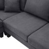 [VIDEO provided][New]90*88" Terrycloth Modern Sectional Sofa,5-Seat Practical Couch Set with Chaise Lounge,L-Shape minimalist Indoor Furniture with 3